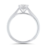 0.50ct Round Brilliant Cut Diamond Platinum Diamond Set Shoulders Engagement Ring