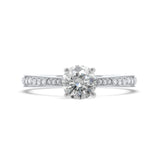 0.50ct Round Brilliant Cut Diamond Platinum Diamond Set Shoulders Engagement Ring