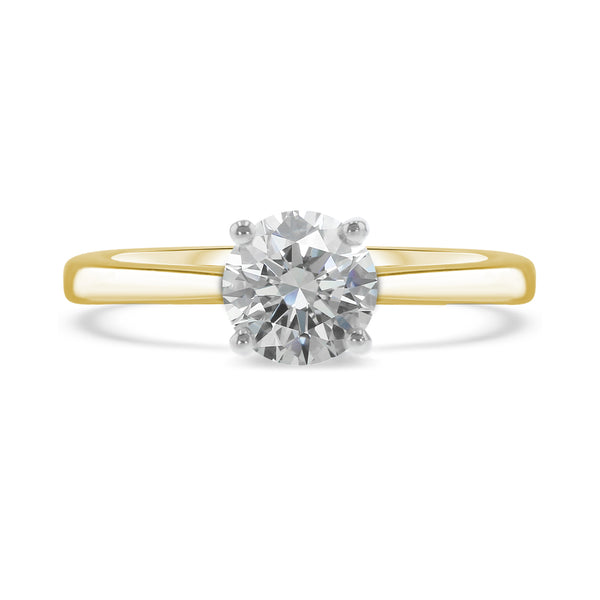 18ct Yellow Gold & Platinum 0.80ct Diamond Solitaire Engagement Ring