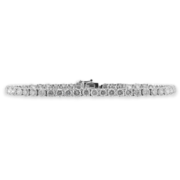 Platinum 4.00ct Round Brilliant Cut Diamond Line Bracelet