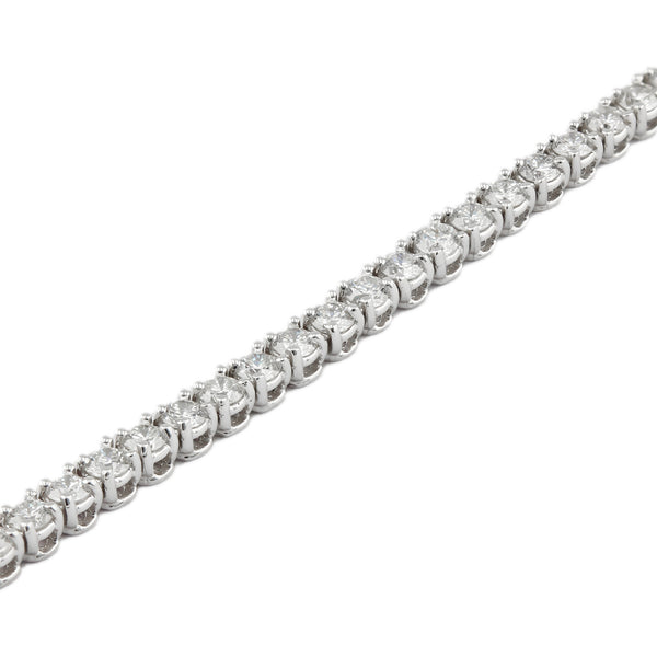 Platinum 4.00ct Round Brilliant Cut Diamond Line Bracelet