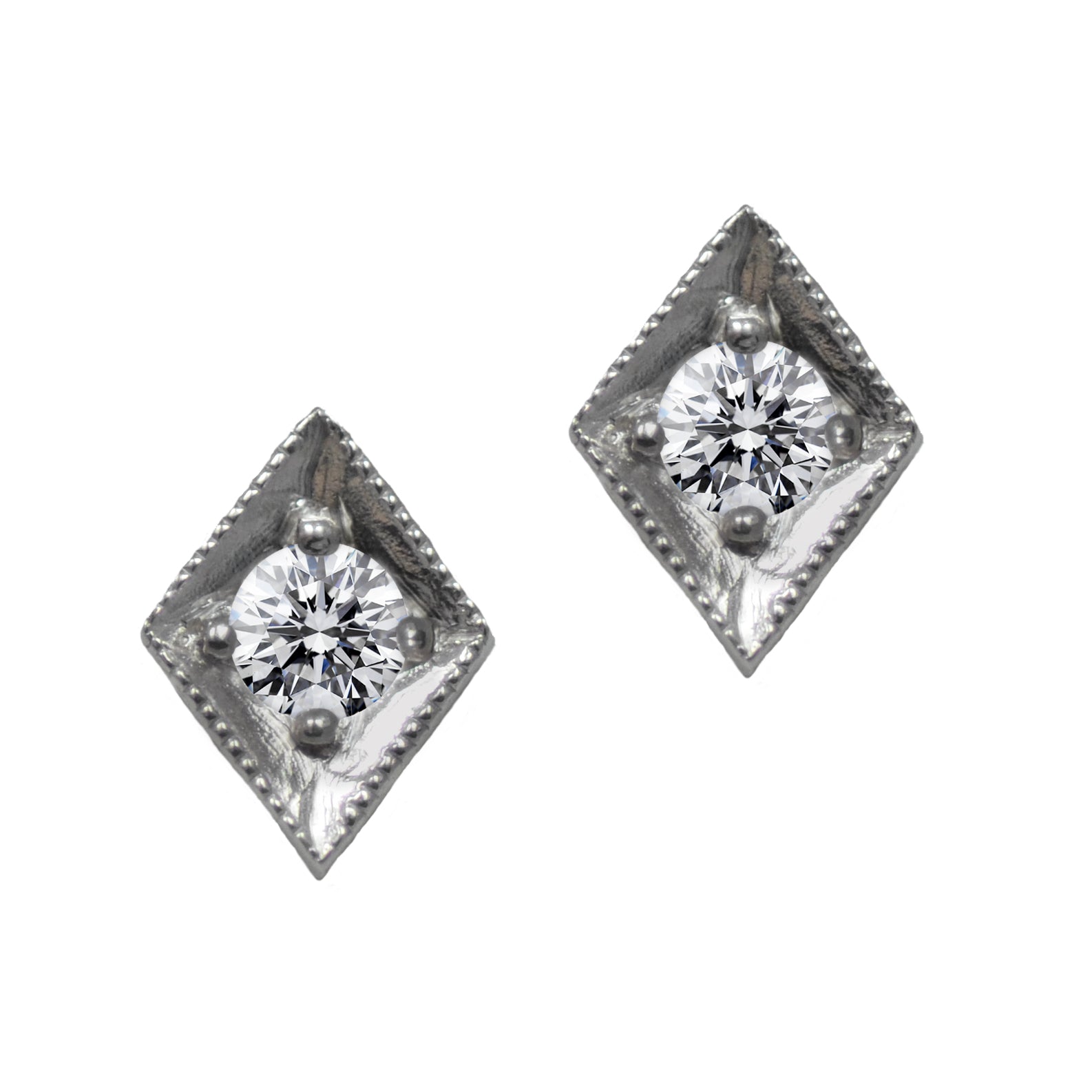 Lily Platinum Diamond Set Stud Earrings – Bow & Co Jewellery Ltd